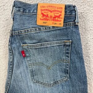 Levi Strauss Co 501 Mens Jeans W29 L30 Button Fly Blue Denim Straight Leg